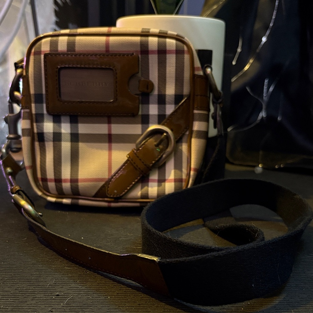 Burberry Plaid Belt/Crossbody Bag - Brown and Black - Picture 2 of 7